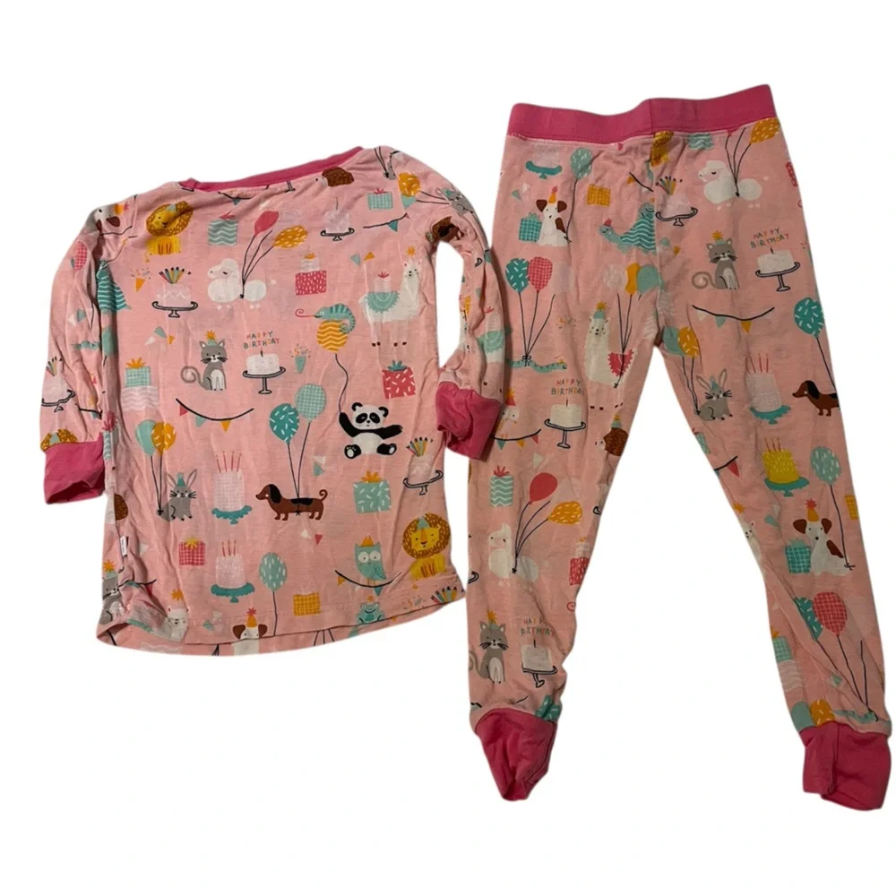 Little Sleepies Pink Party Animals Pajama Set – 2-Piece •‎ 12–18M
